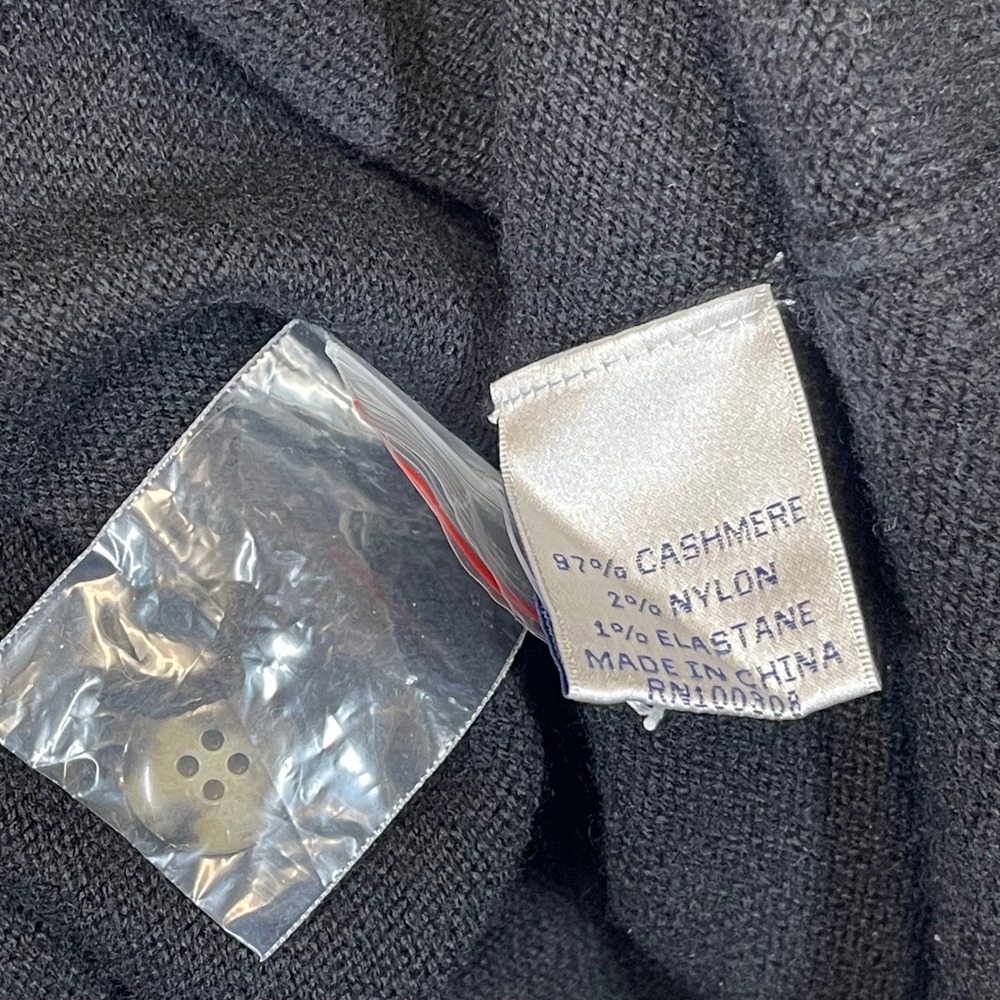 Peter Millar Sweater Men Large Black Cashmere 4 Button James Bond Bow Tie Luxury - Picture 6 of 10